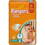 Подгузники, Pampers (Памперс) 7-14 кг р. 4 68 шт слип энд плей макси