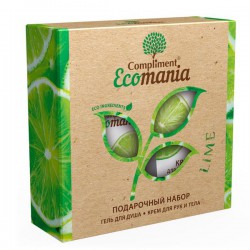 Набор подарочный Compliment Экомания №1012 Лайм гель для душа + крем для рук и тела 250 мл + 200 мл