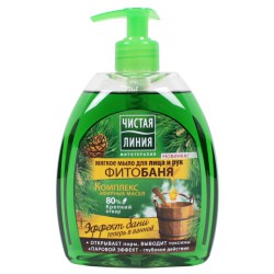 Мыло жидкое Чистая линия Фитобаня мягкое для лица и рук 520 мл