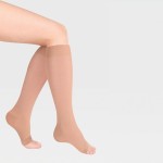 Гольфы компрессионные, Luomma (Люомма) р.  L (IV) арт. ID-230 лонг (40-44 см) Идеалиста 2 класс компрессии с резинкой на силиконовой основе и открытым носком карамель