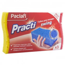 Губки для мытья посуды 3 шт. Paclan Практи Свинг